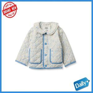Toddler Girls Midweight Field Jacket with Ruffle Snap Closures